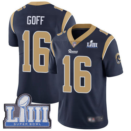 Los Angeles Rams Limited Navy Blue Men Jared Goff Home Jersey NFL Football #16 Super Bowl LIII Bound Vapor Untouchable